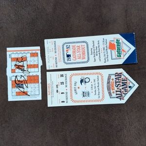 Vintage All-Star Game Collectibles Bundle - Game Ticket, Gatorade Workout, Autos